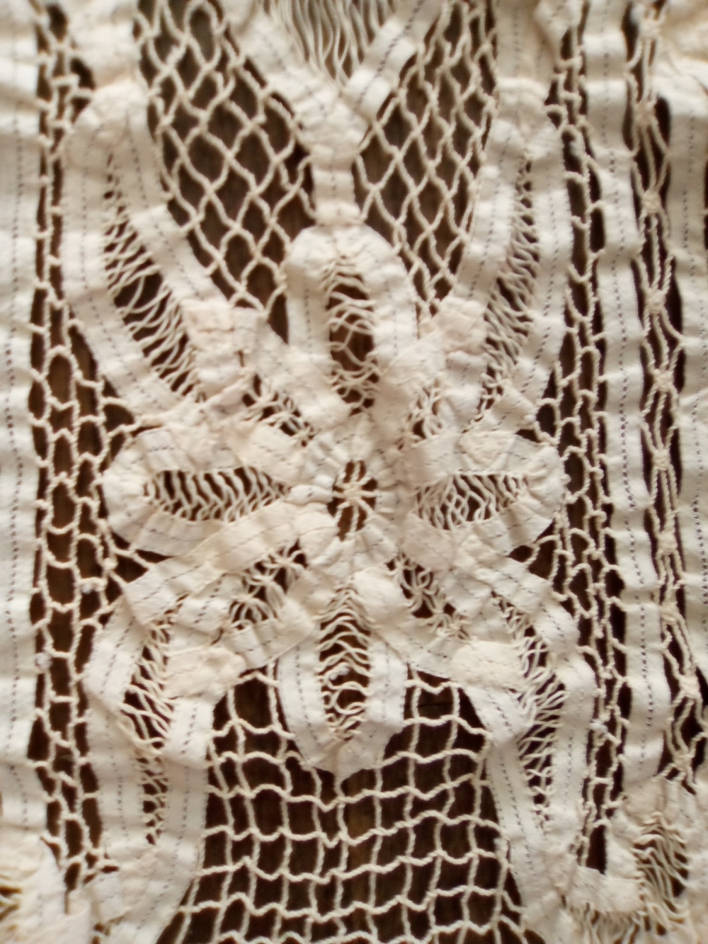 Vintage Battenberg Lace Table Runner Cover